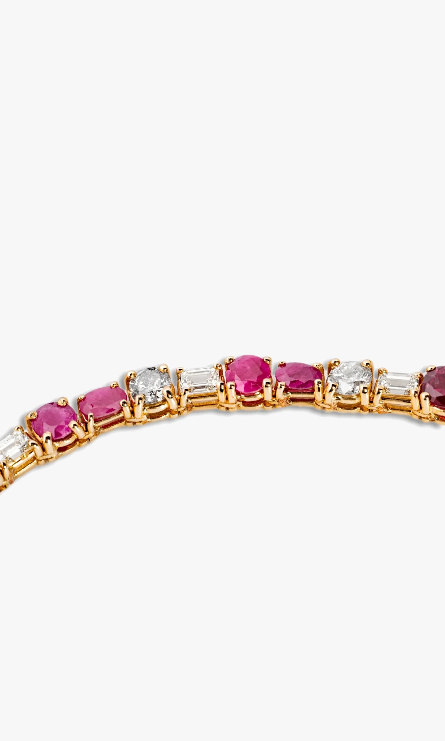 Tennis Chain With Pink Sapphires and Emeralds