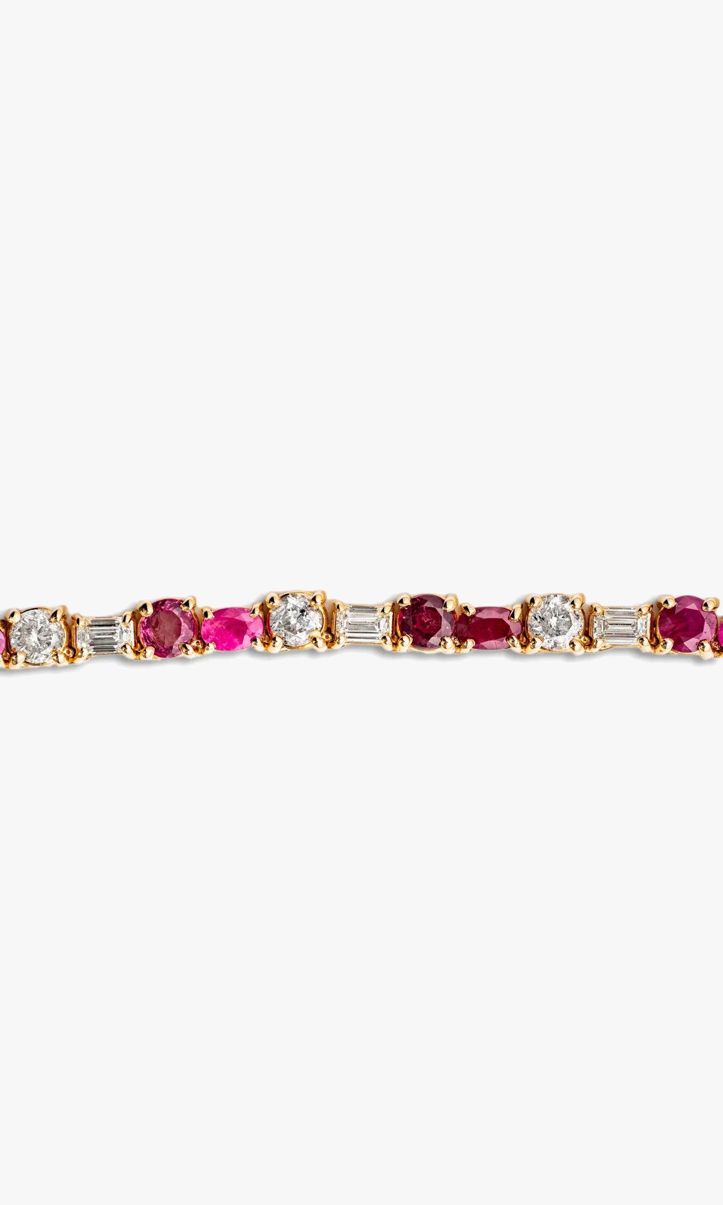 Tennis Chain With Pink Sapphires and Emeralds