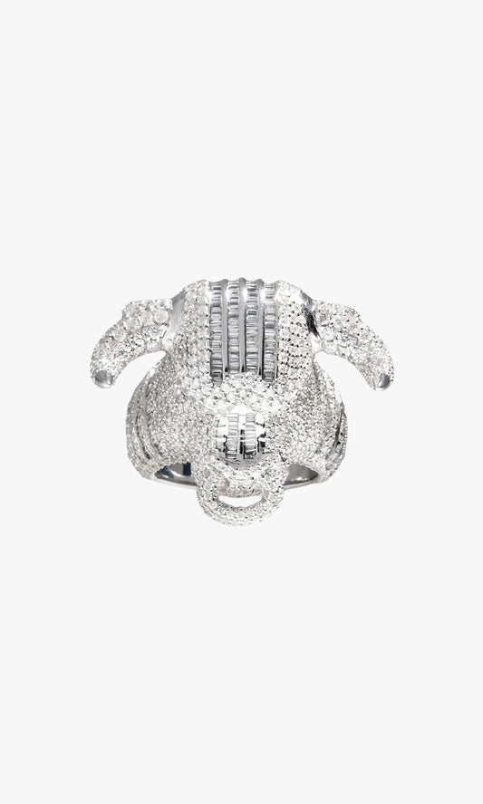Bull Ring With Diamonds And Baguettes