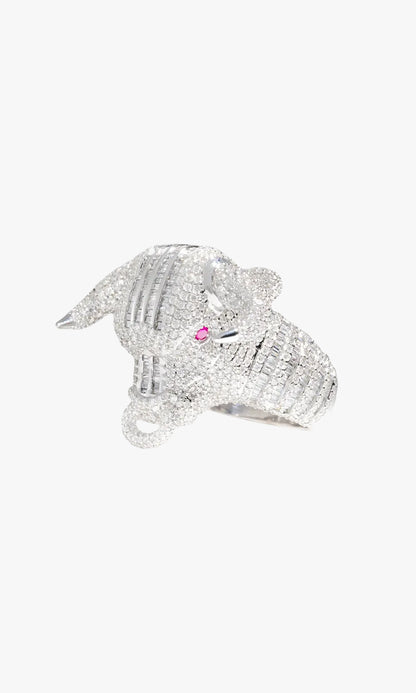 Bull Ring With Diamonds And Baguettes