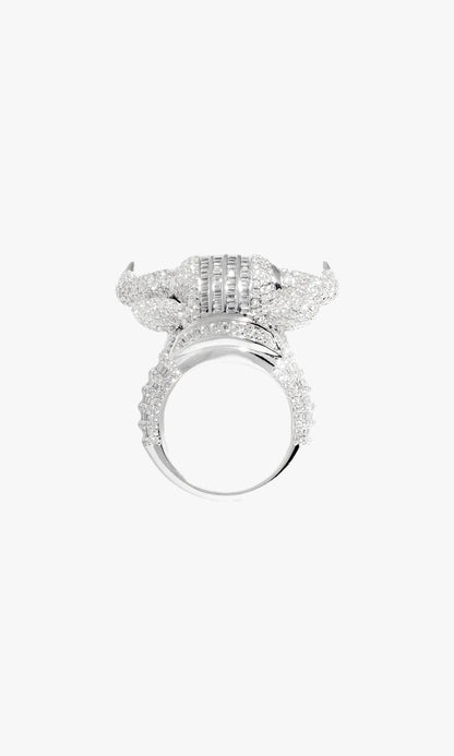 Bull Ring With Diamonds And Baguettes