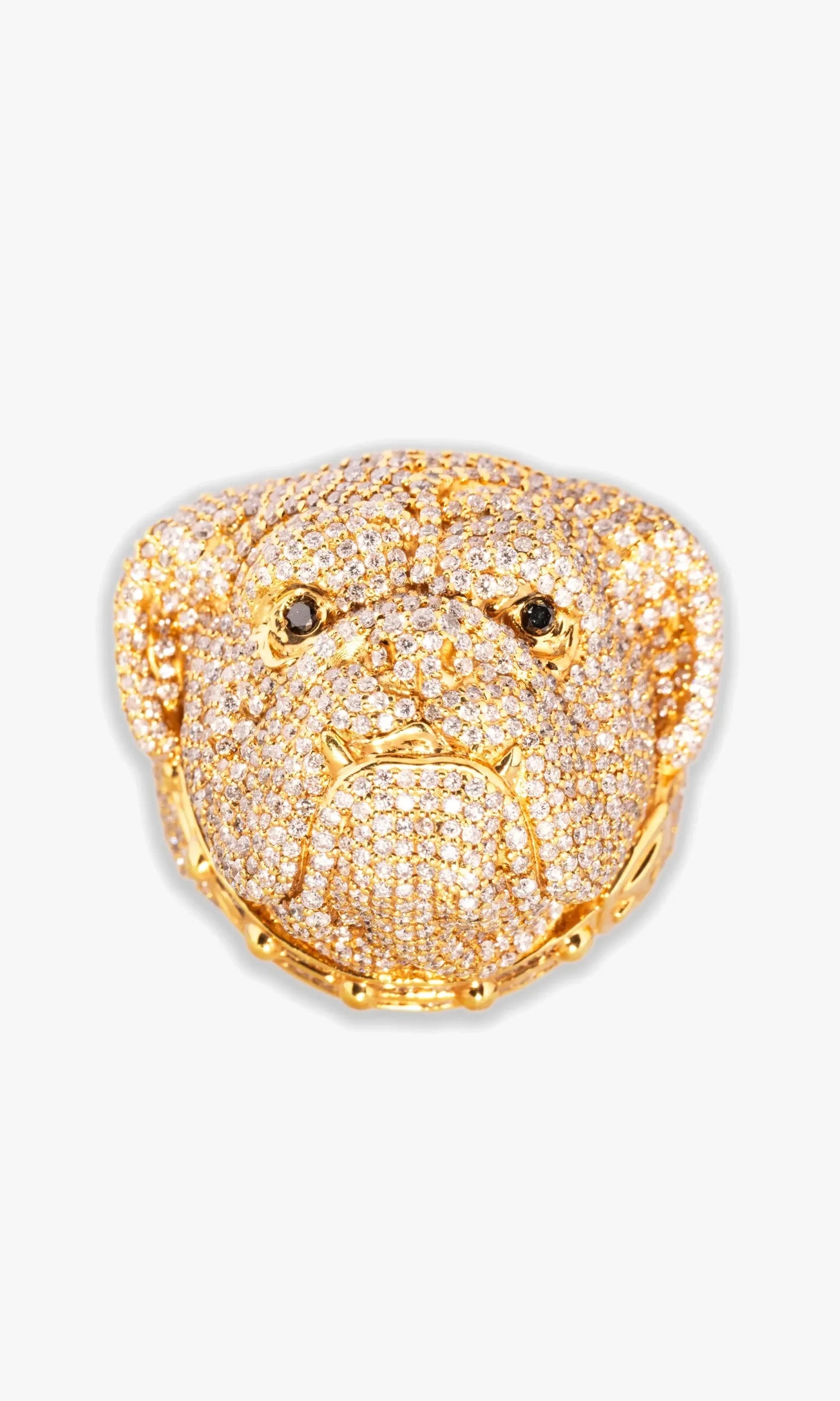Bull Dog Ring With Diamonds