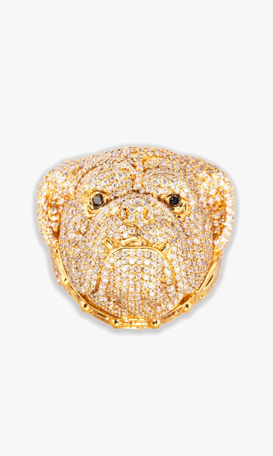 Bull Dog Ring With Diamonds