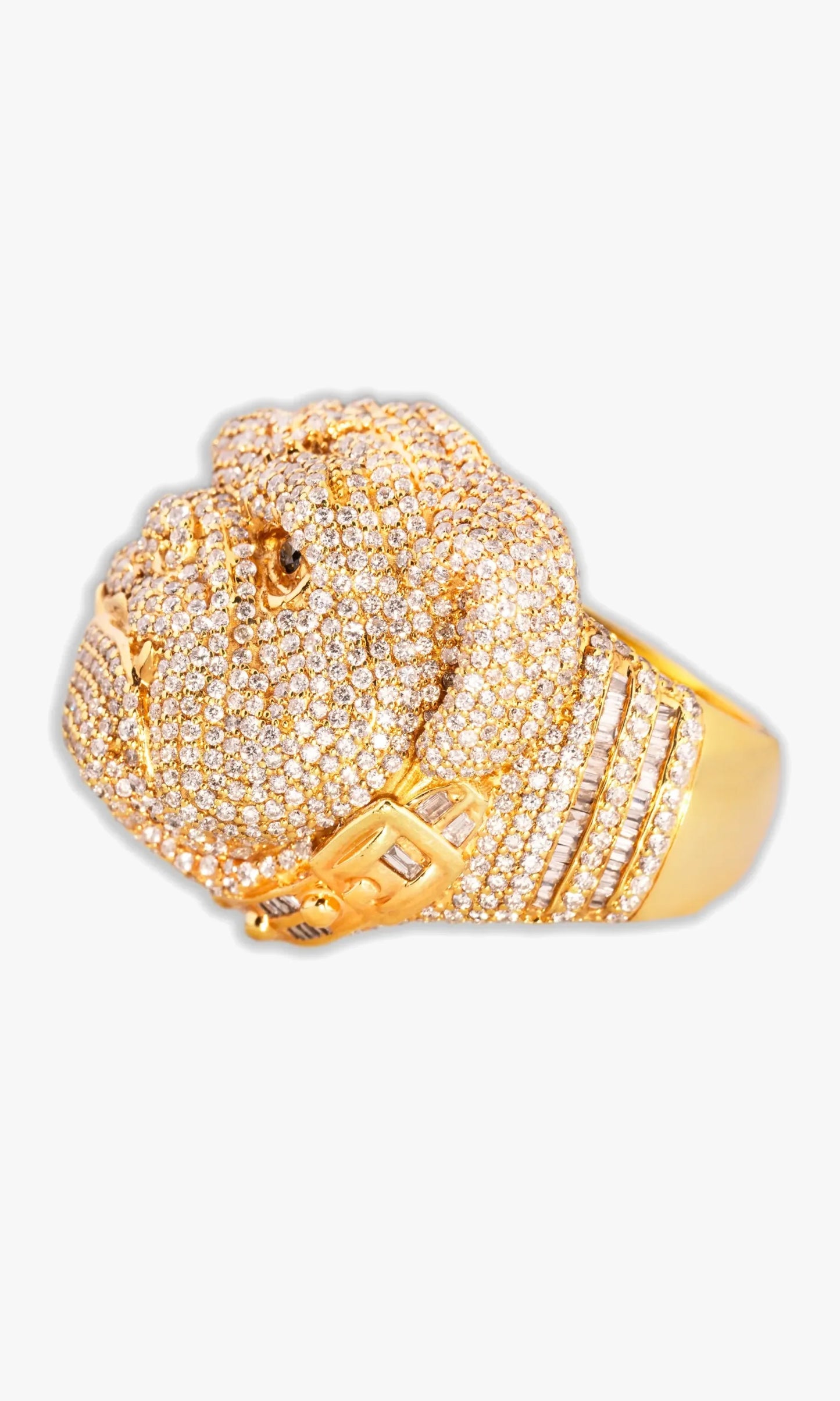 Bull Dog Ring With Diamonds