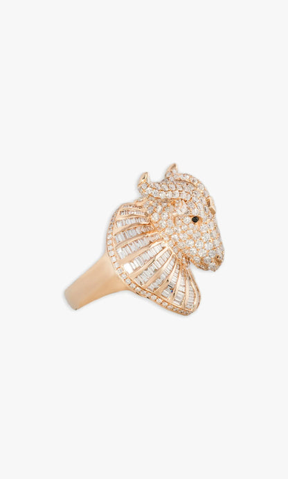 Goat Ring With Diamonds
