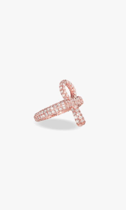 Cross Ring With Diamonds