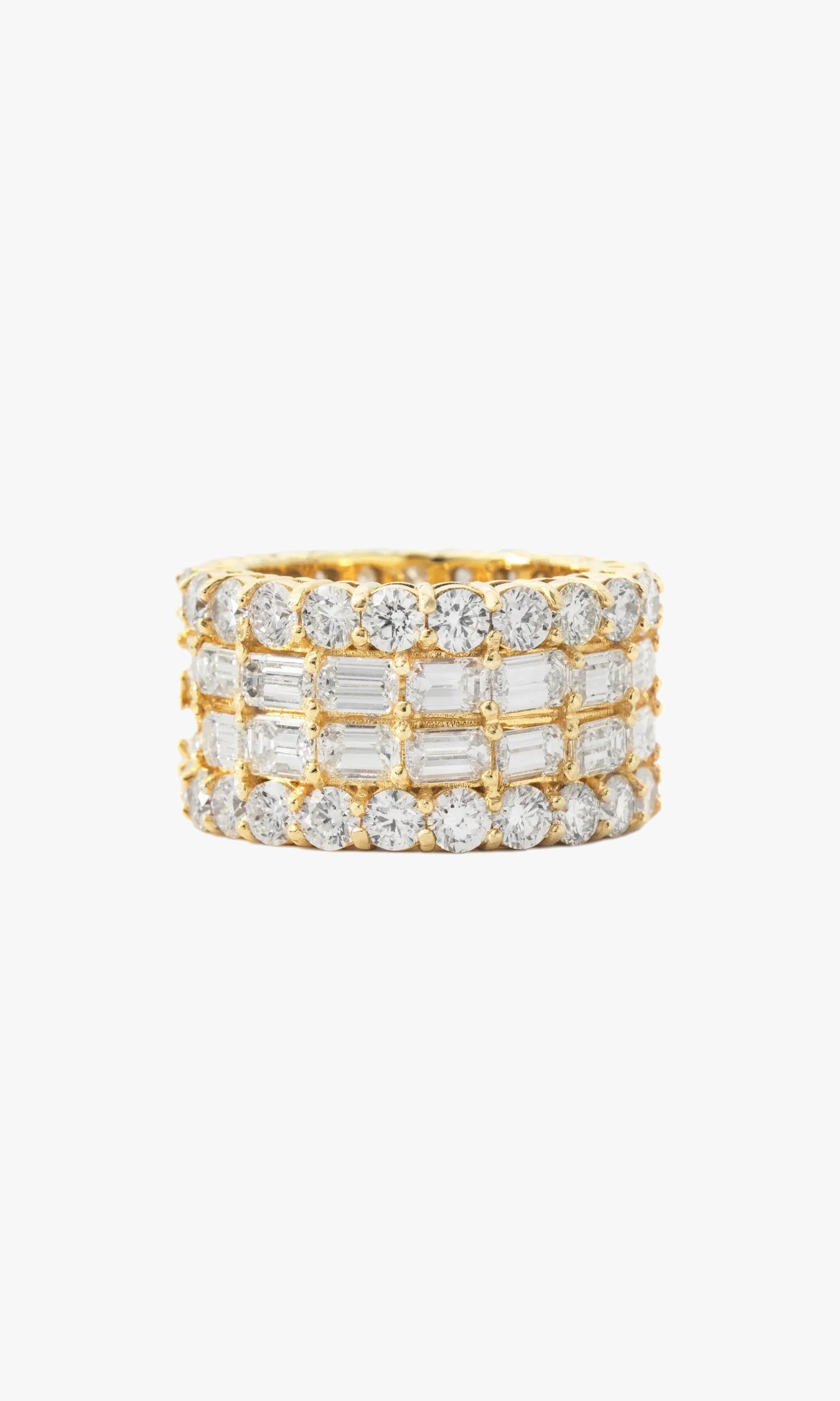 Four Layer Diamond Ring with Baguettes