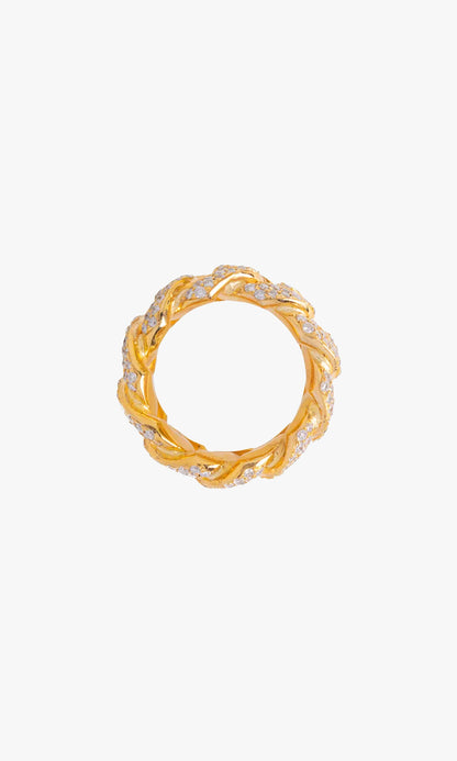 Cuban link Ring For Men With Diamonds