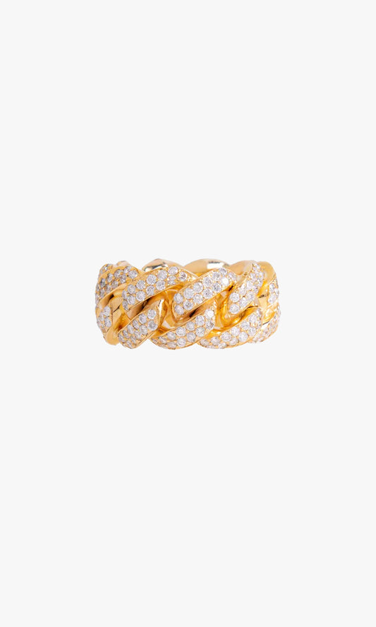 Cuban link Ring For Men With Diamonds