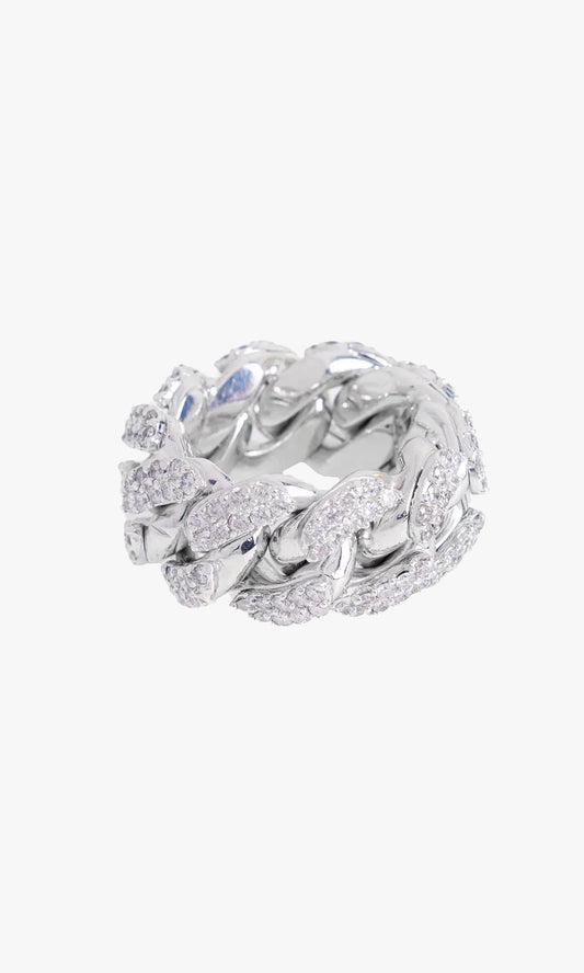 Cuban link Ring For Men With Diamonds