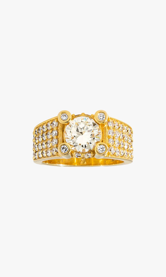 Center Stone Ring For Men With Diamonds