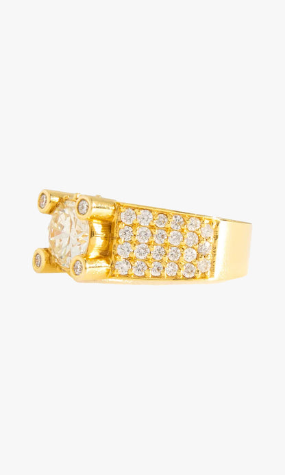 Center Stone Ring For Men With Diamonds