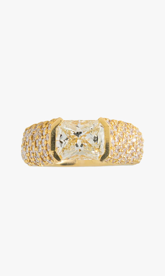 Center Stone Ring With Diamonds