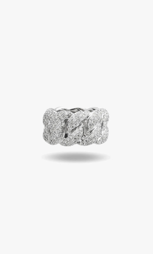 Cuban link Ring For Men With Diamonds