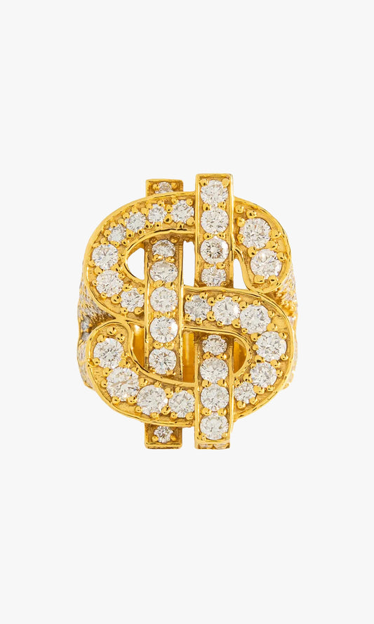 Dollar Sign Ring With Diamonds