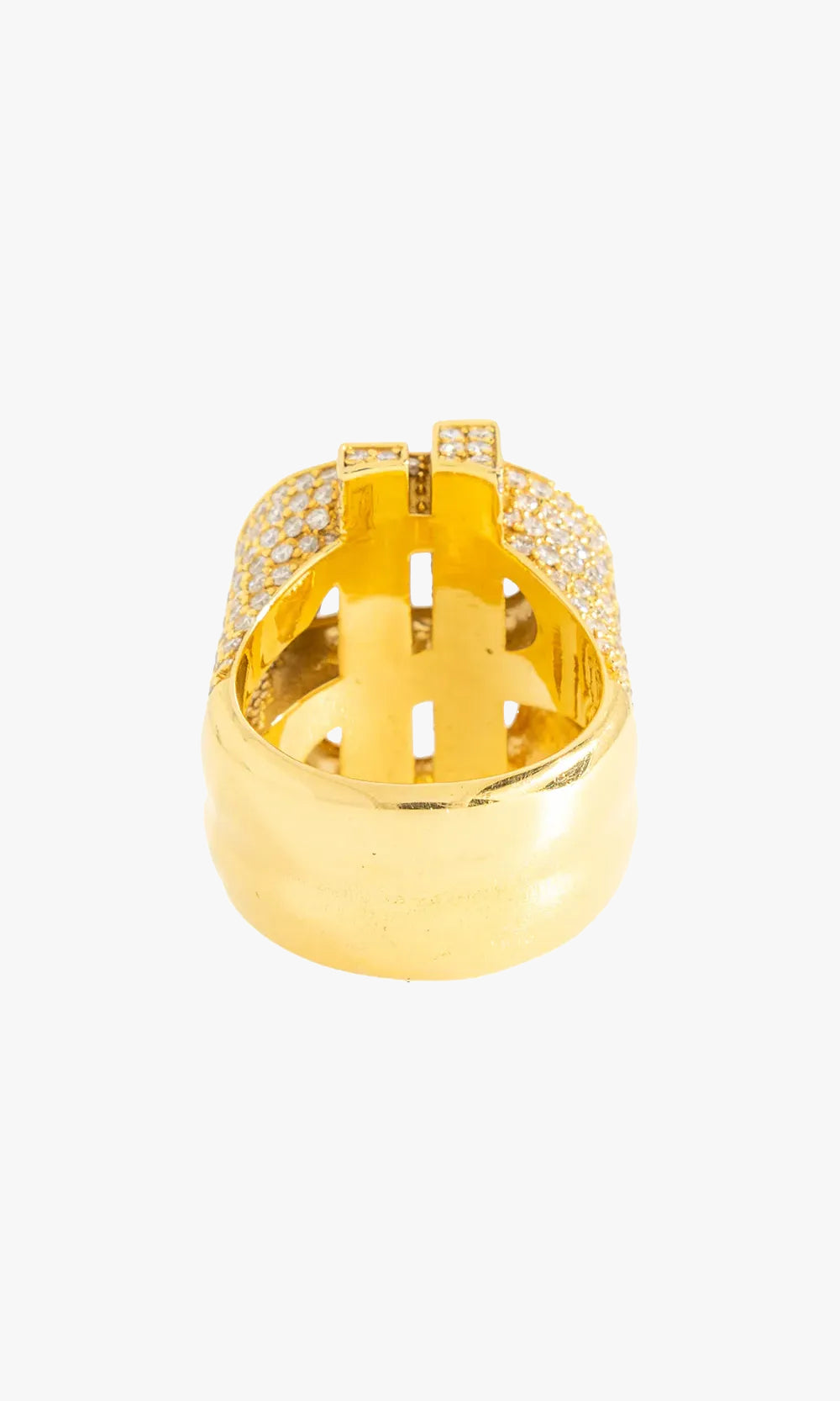 Dollar Sign Ring With Diamonds
