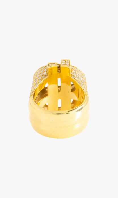 Dollar Sign Ring With Diamonds