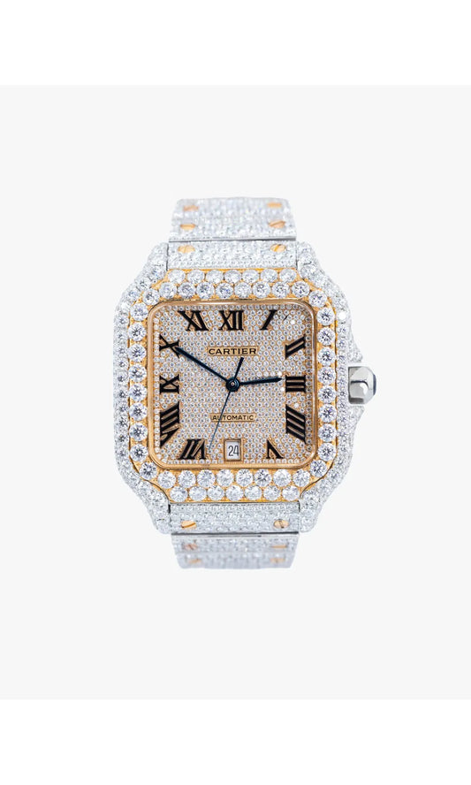 Unique Roman Dial VVS Moissanite Stainless Steel Watch Hip Hop Bust Down Iced Out Bling Blink Personalized Custom Watch