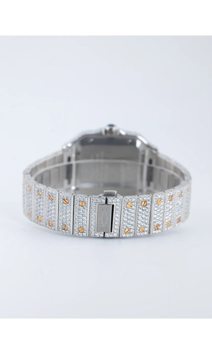 Unique Roman Dial VVS Moissanite Stainless Steel Watch Hip Hop Bust Down Iced Out Bling Blink Personalized Custom Watch