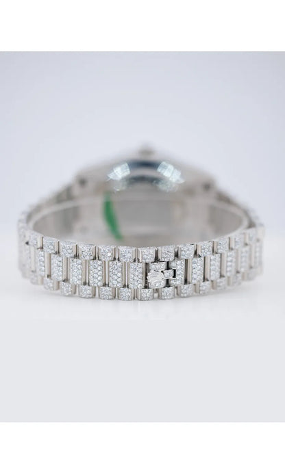 Popular hip-hop design, olive green dial, Roman numeral watch, set with VVS moissanite diamonds, made of stainless steel, custom iced out diamond watch Rated 5.00 out of 5 based on 1customer rating (1 customer r